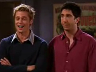 Brad Pitt stars with Jennifer Aniston in Friends