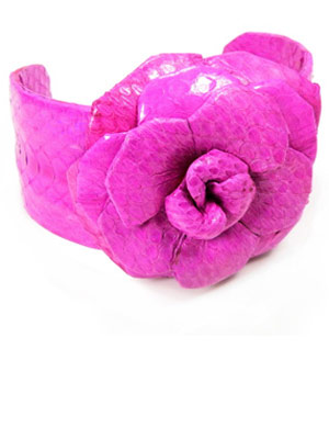 Buy of the day: Fuchsia snakeskin leather cuff