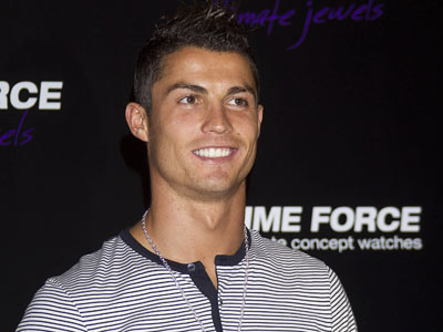 Cristiano Ronaldo shows off his Time Force bling