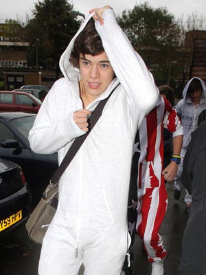  Direction Onesies on One Direction Star Harry Styles In His Onepiece Jump In All In One