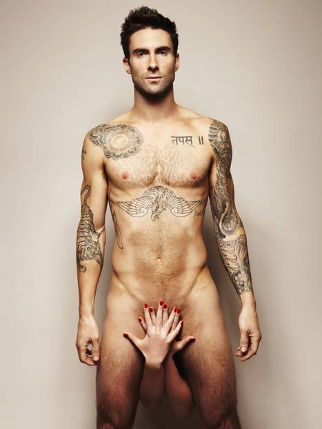 Adam Levine strips off for cancer charity