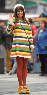 Lea Michele | Glee Filming in Times Square | Pictures | Photos | New