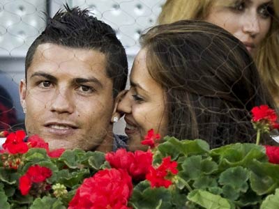 Cristiano Ronaldo is loved-up with girlfriend Irina Shayk at Spanish tennis match