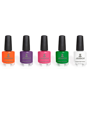 Colour-popping nail polish from Jessica 