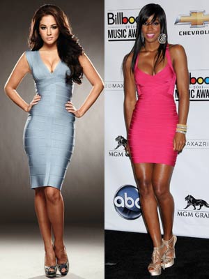 X Factor judges Tulisa Contostavlos and Kelly Rowland are  hot in Herve Leger bandage dresses