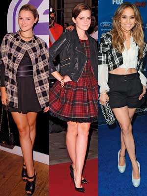 Emma Watson, Jennifer Lopez and Amber Atherton join the tartan army