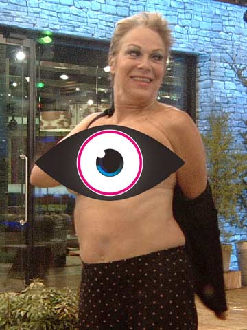 Denise Welch strips off with Frankie Cocozza in the Celebrity Big Brother hot tub