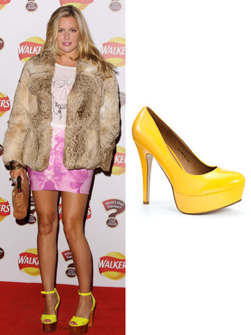 Made In Chelsea star Caggie Dunlop's hot and sunny platform heels 