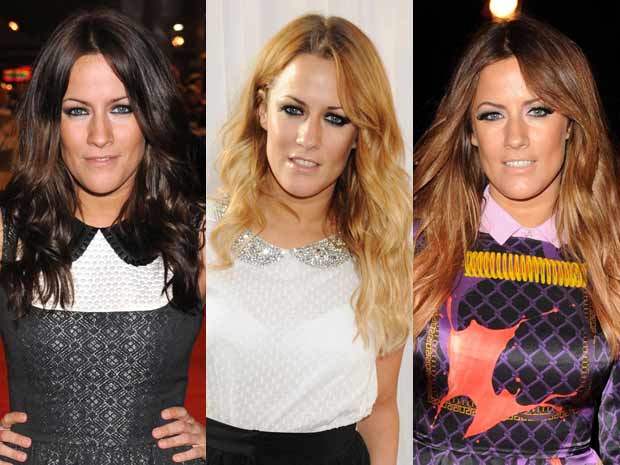 Celebrity hair: Caroline Flack - dark to blonde and dip-dye
