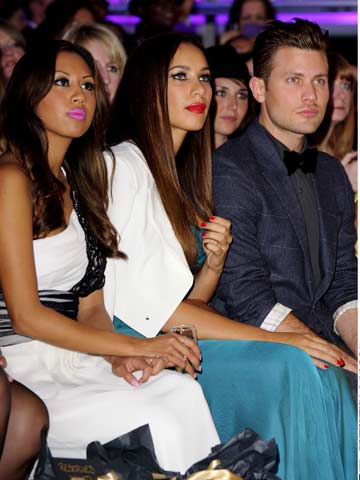 Leona Lewis wows in full-length dress at London fashion show