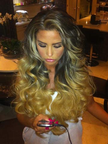 SHOCK PICTURE Katie Price shows off her crazy new hair extensions