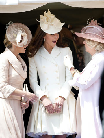 Kate Middleton is a vision in white McQueen dress at Order Of The Garter service with Royal family