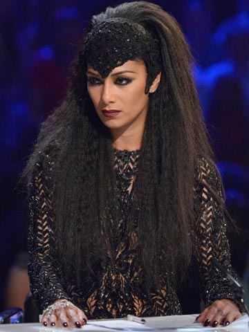 Nicole Scherzinger stuns in a sexy sheer catsuit on Halloween X Factor special