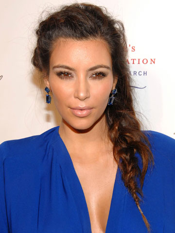 Kim Kardashian's messy plait