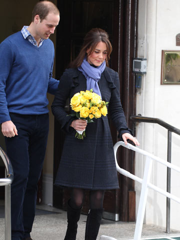 Kate Middleton leaves hospital with Prince William
