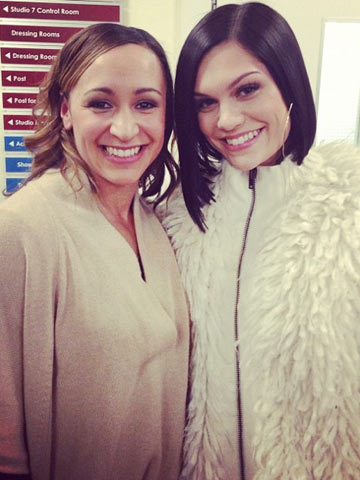 Jessie J has fun with 'twin' Jessica Ennis 