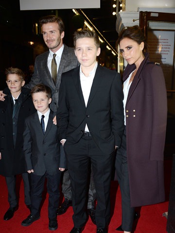 David Beckham supports Victoria and Spice Girls at Viva Forever musical press night in London