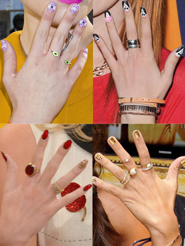 Cool celebrity nail art - stars rock hot designs Cool celebrity nail art - stars rock hot designs