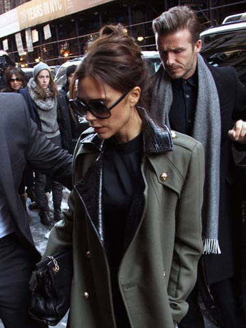 David and Victoria Beckham enjoy lunch date with Harper Seven during New York Fashion Week