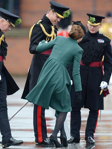 Pregnant Kate Middleton attends Saint Patrick's Day parade in favourite green dress coat