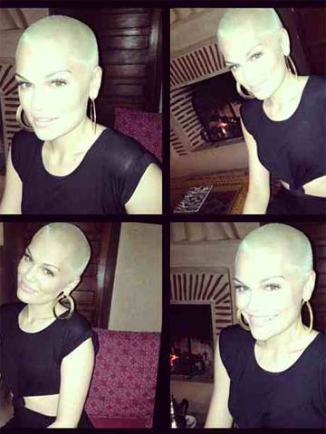 Birthday hair makeover! Jessie J dyes bald head blonde
