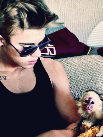 Justin Bieber looks for a zoo to home pet monkey Mally