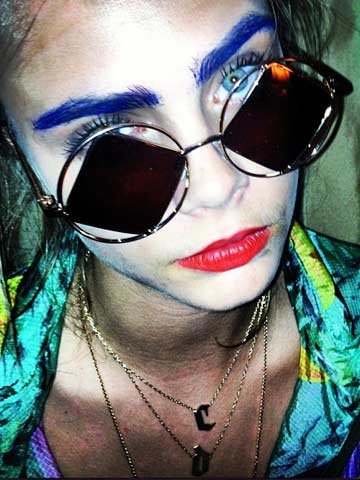 Harry Styles' ex Cara Delevingne dyes her eyebrows blue