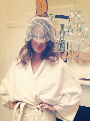 No peeking Professor Green! Millie Mackintosh goes wedding dress shopping