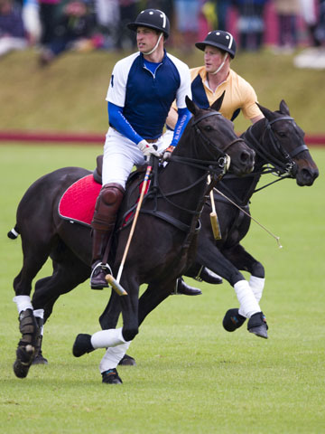 Wills competes against Harry in a charity tournament