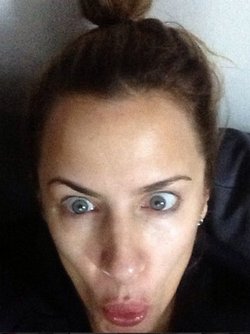 OMG! Make-up free Caroline Flack gurns with messy hair in crazy 'day off' selfie OMG! Make-up free Caroline Flack gurns with messy hair in crazy 'day off' selfie