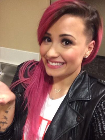 OMG! Demi Lovato doesn't 'give a f*ck' after dyeing hair pink and shaving off one side OMG! Demi Lovato doesn't 'give a f*ck' after dyeing hair pink and shaving off one side