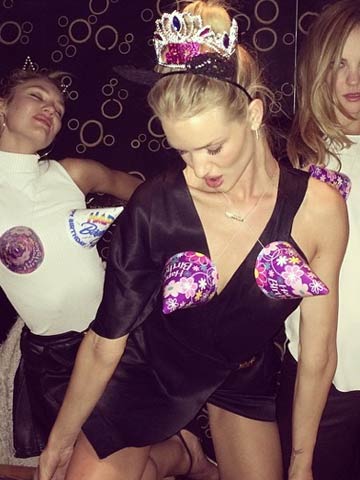 Rosie Huntington-Whiteley has fun with pointy boobs at sexy birthday party with hot Victoria's Secret models Rosie Huntington-Whiteley has fun with pointy boobs at sexy birthday party with hot Victoria's Secret models