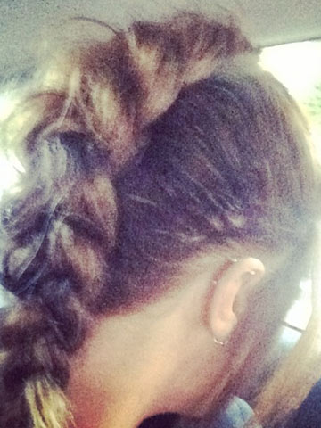 Cool! Caroline Flack shares snap of plaited 'dino braid' hair created by One Direction's pal Lou Teasdale Cool! Caroline Flack shares snap of plaited 'dino braid' hair created by One Direction's pal Lou Teasdale