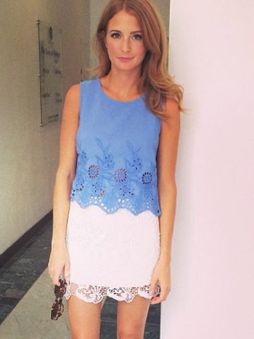 Wow, Professor Green! Millie Mackintosh is 'very chic' in pretty River Island top and SuperTrash skirt Wow, Professor Green! Millie Mackintosh is 'very chic' in pretty River Island top and SuperTrash skirt
