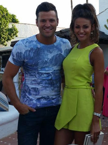 Michelle Keegan works hot lime playsuit and high ponytail at wedding with Mark Wright Michelle Keegan works hot lime playsuit and high ponytail at wedding with Mark Wright