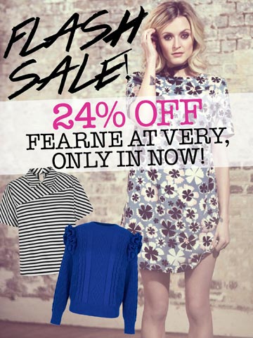 FLASH SALE! Bag 24% off Fearne Cotton at Very.co.uk for 24 hours, only in Now FLASH SALE! Bag 24% off Fearne Cotton at Very.co.uk for 24 hours, only in Now