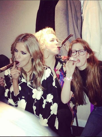 Smoking! Caroline Flack gets 'lady danger' after flashing cleavage in ...